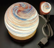 Evening Glow LED Planet Night Light with Wooden Base USB Rechargeable for Bedroom