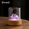 Purple Glass Mountain Ambient Night Light USB Rechargeable Touch Bedside Lamp with Adjustable 3-Color Light