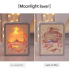 Moonlight Lovers 3D Paper Carving Night Light USB or Battery Powered Bedroom Atmosphere Lamp Creative Starry Night and Little Prince Design Gift