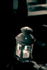 black lantern in black background