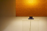 a lamp that is on top of a table