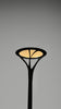 a lamp shade on a pole