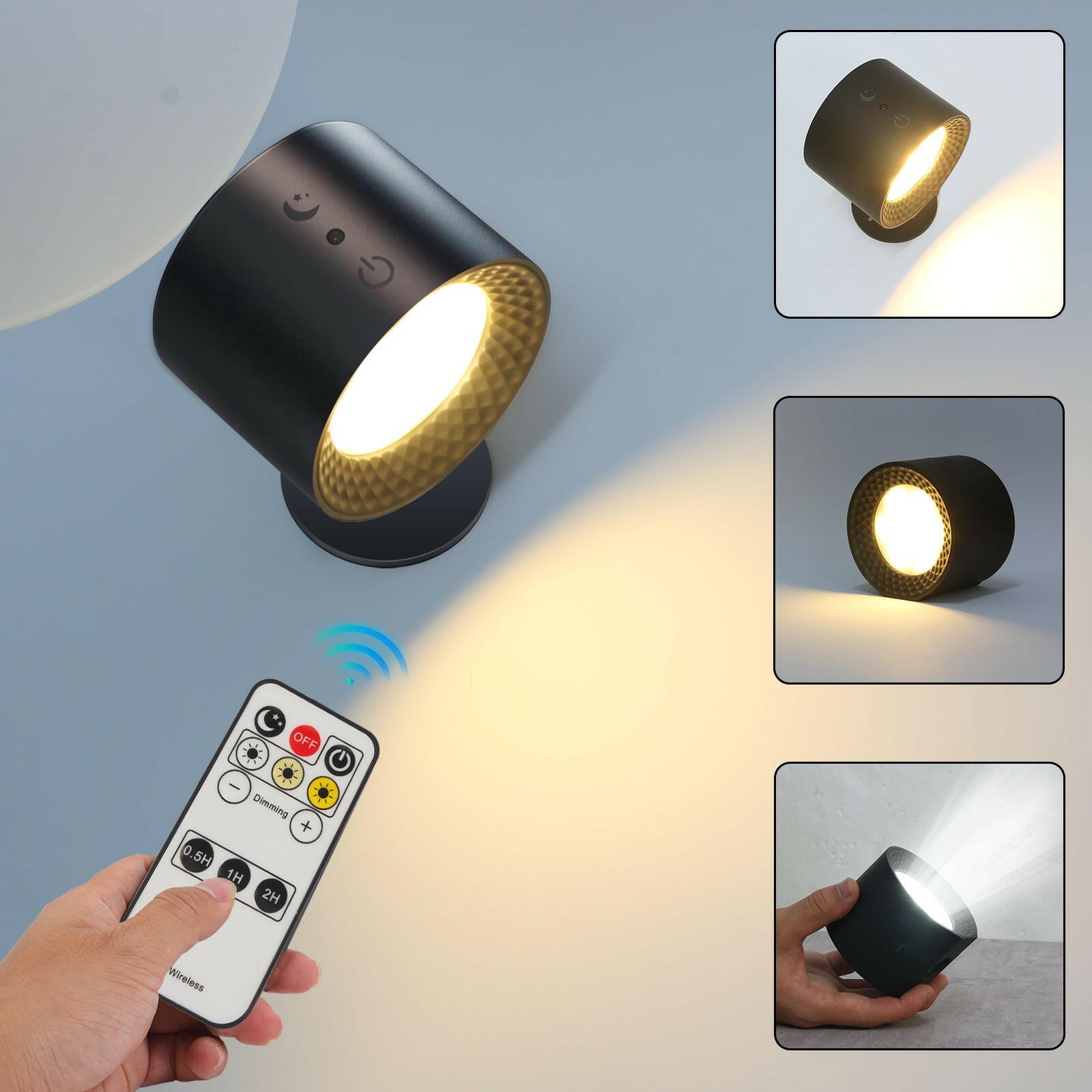 Touch-Control LED Night Light with 3 Brightness Levels & 3 Color Temperatures Adjustable Stepless Dimming for Home Office