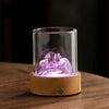 Purple LED Glass Night Light with Mountain Design USB Rechargeable for Home