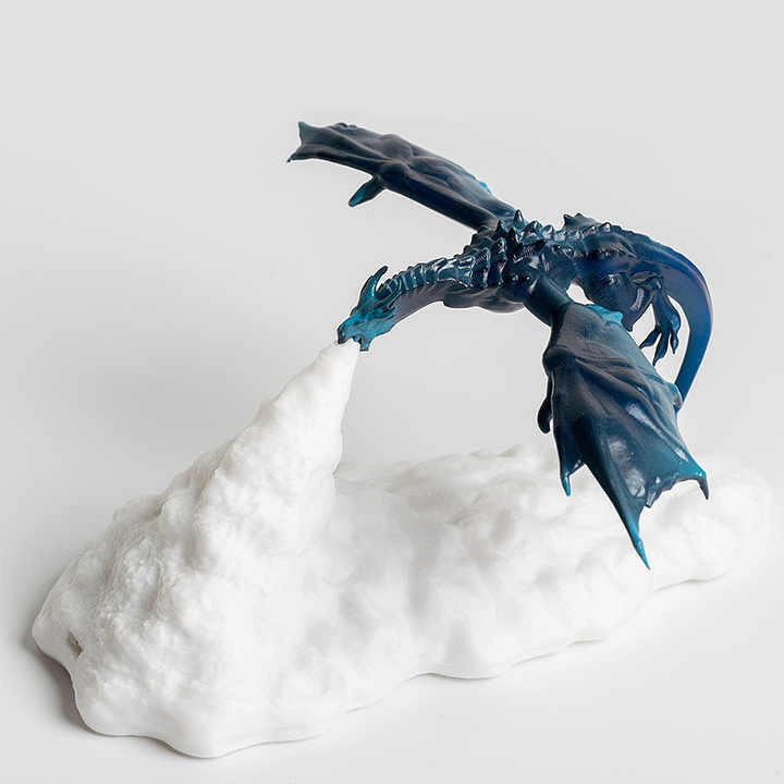 Blue Ice Dragon 3D Printed LED Dragon Flame Night Light Unique Decorative Lamp for Desk Bedroom Gift