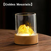 Golden Glass Mountain Ambient Night Light USB Rechargeable Touch Bedside Lamp with Adjustable 3-Color Light