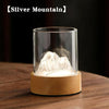Silver Glass Mountain Ambient Night Light USB Rechargeable Touch Bedside Lamp with Adjustable 3 Color Light