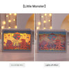 Little Monsters 3D Paper Carving Night Light USB or Battery Decorative Bedside Atmosphere Lamp for Bedroom Creative Starry Night and Little Prince Design Gift