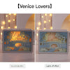 Venice Lovers 3D Paper Carving Night Light USB or Battery Powered Decorative Bedside Lamp Atmosphere Lamp for Bedroom Creative Starry Night Little Prince Gift