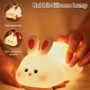 Cute Silicone Rabbit Night Light with Voice Control for Nursery and Bedroom