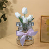 White Tulips LED Crystal Flower Table Lamp USB Rechargeable Touch Night Light