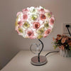 Pink Green Roses and Silver Base Romantic Red Rose Flower Table Lamp Crystal Heart Night Light
