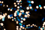 blue and brown bookeh lights
