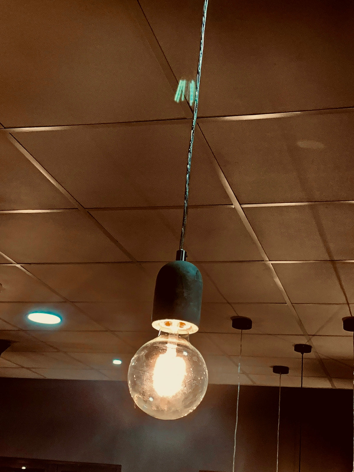 lighted yellow bulb