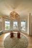brown and white uplight chandelier
