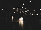 white and black round light