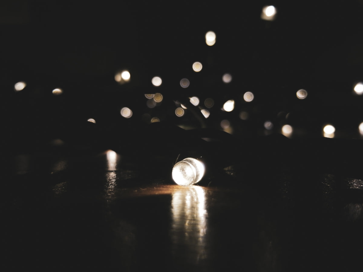 white and black round light