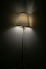 a lamp that is lit up in the dark