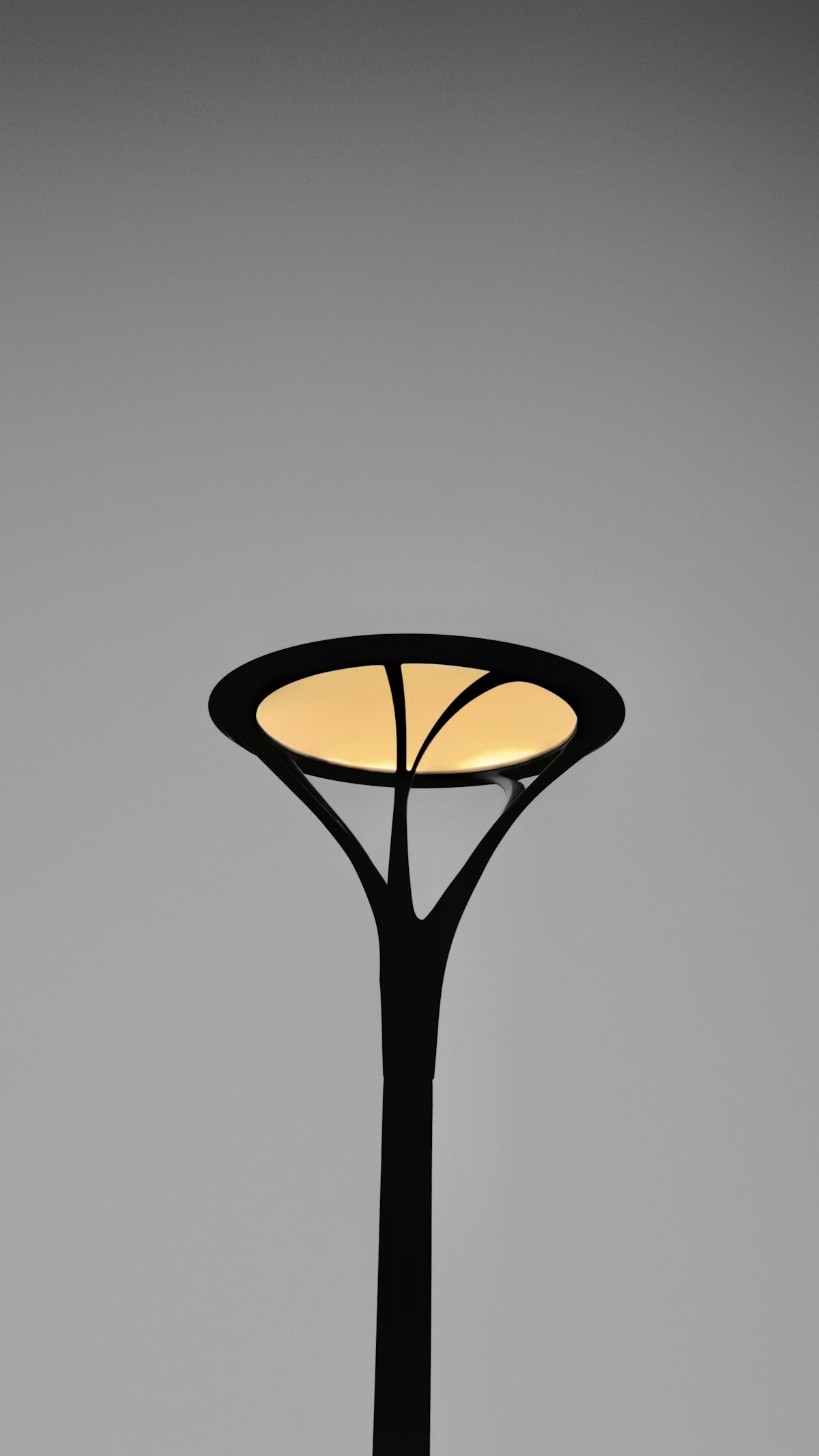 a lamp shade on a pole