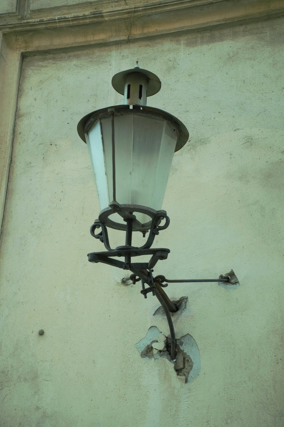 a light fixture on a wall
