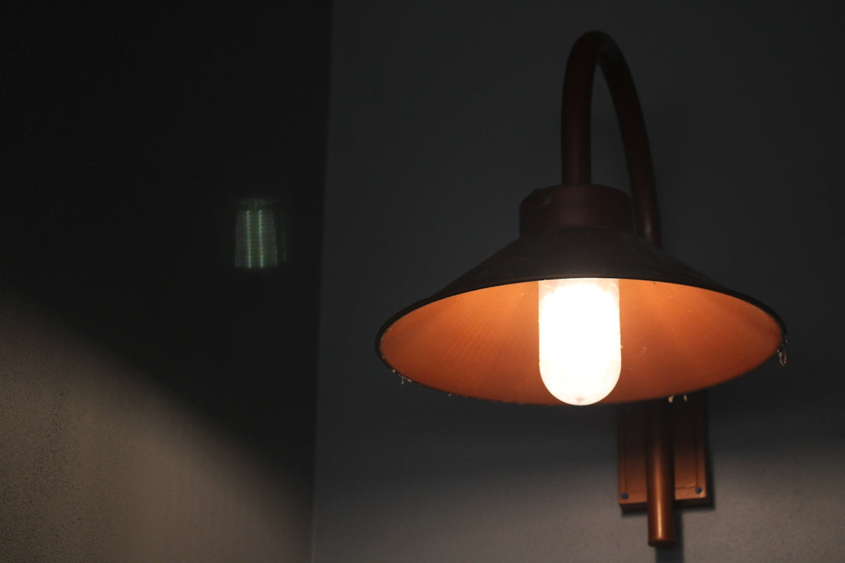 a lamp with a shade