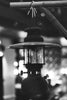 a black and white photo of a light fixture