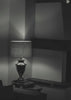 A black and white photo of a living room