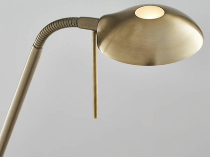 Reed LED Mother & Child Floor Lamp Black Antique Brass Satin Chrome.