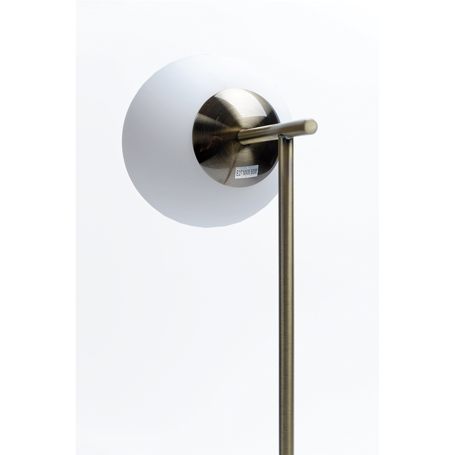 Helium Floor Lamp Modern Glass Sphere with Marble Base.