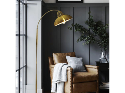 Manor Metal Floor Lamp Weathered Brass Antique Chrome Antique Copper.