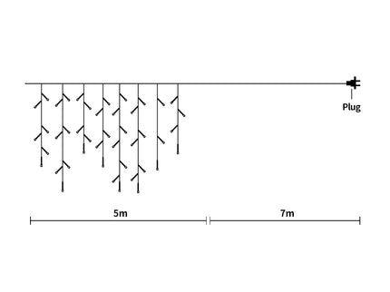 300 LED fairy string lights in a cascading design, perfect for indoor and outdoor decoration