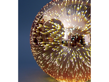 Javarone Table Lamp Copper Chrome Modern Glass Sphere Lighting.