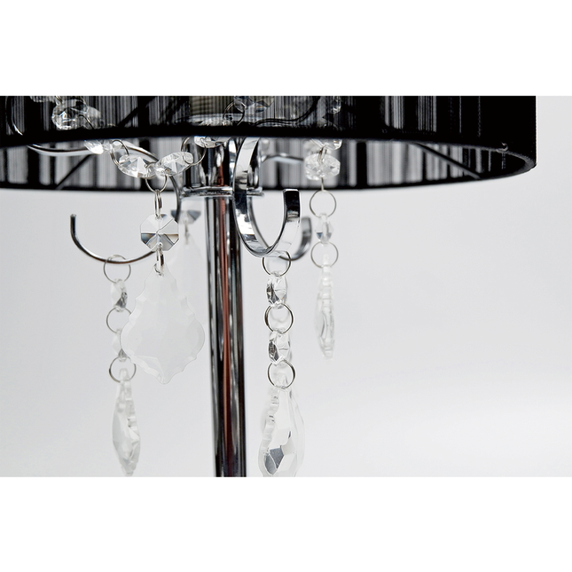 Paris Crystal Table Lamp White Black Elegant Modern Decor.