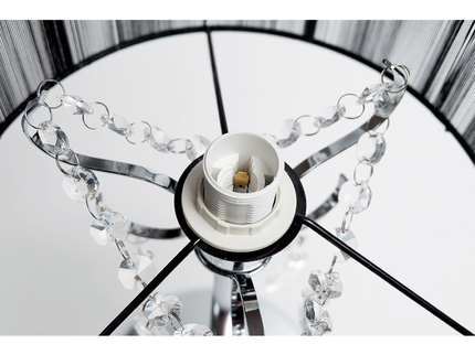 Paris Crystal Table Lamp White Black Elegant Modern Decor.