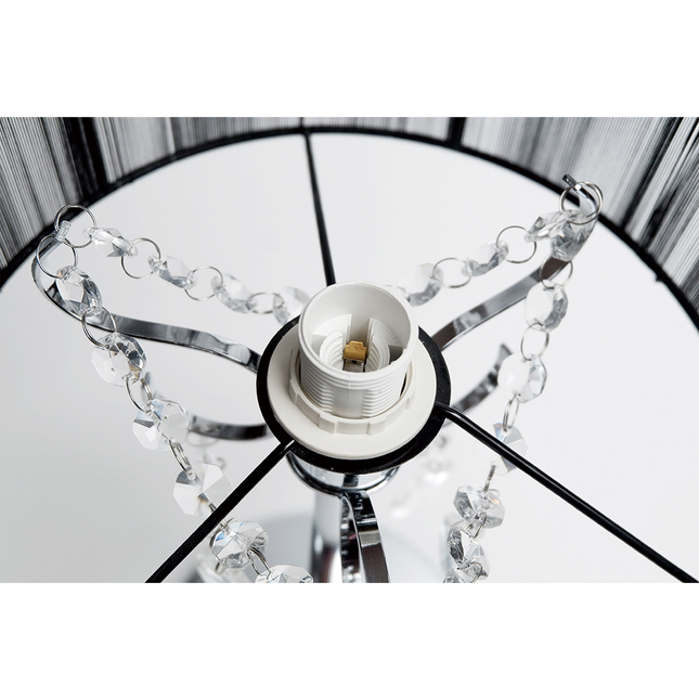 Paris Crystal Table Lamp White Black Elegant Modern Decor.