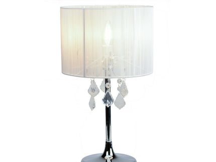 Paris Crystal Table Lamp White Black Elegant Modern Decor.