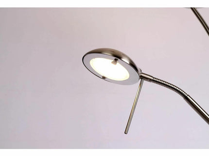 Reed LED Mother & Child Floor Lamp Black Antique Brass Satin Chrome.