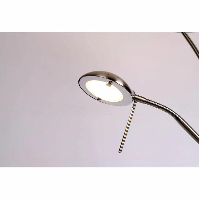 Reed LED Mother & Child Floor Lamp Black Antique Brass Satin Chrome.