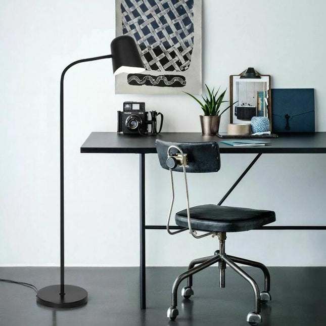 Peggy Adjustable Floor Lamp White Black Modern Reading Light.