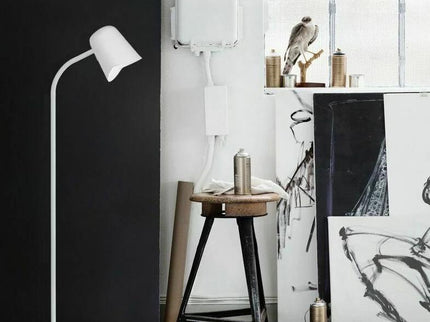 Peggy Adjustable Floor Lamp White Black Modern Reading Light.
