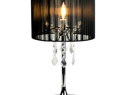 Paris Crystal Table Lamp White Black Elegant Modern Decor.