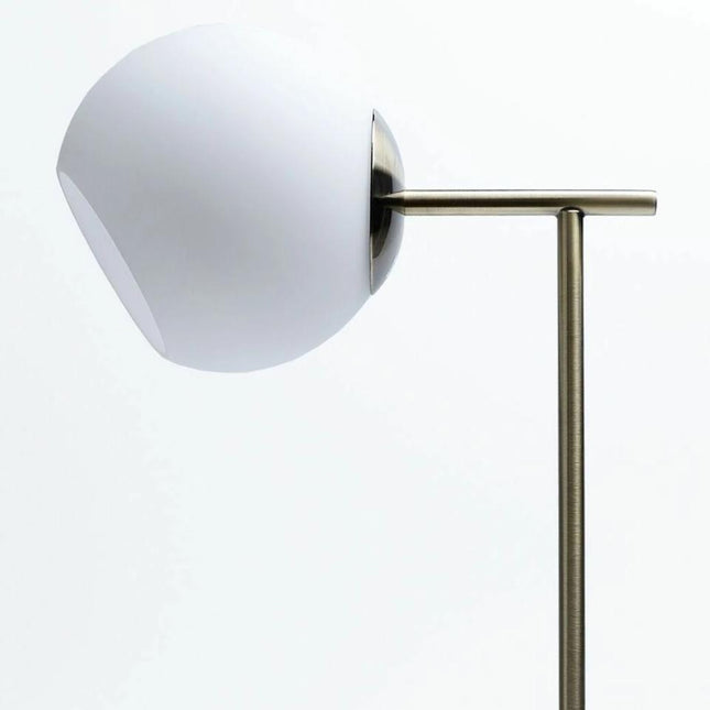 Helium Floor Lamp Modern Glass Sphere with Marble Base.