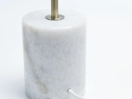 Helium Floor Lamp Modern Glass Sphere with Marble Base.