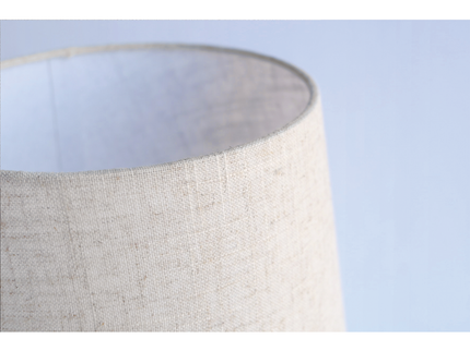 Telly Table Lamp with Elegant Metal Base and Linen Shade.