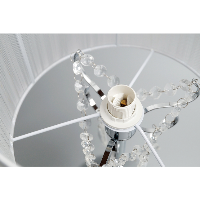 Paris Crystal Table Lamp White Black Elegant Modern Decor.