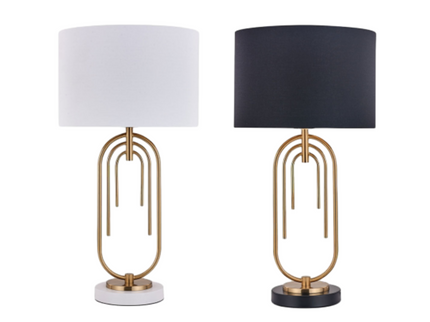 Fleur Table Lamp White Black Elegant Home Decor Light.