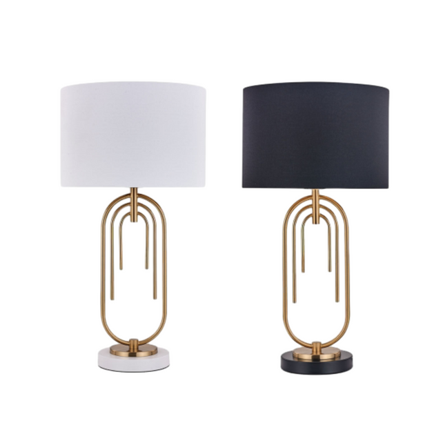 Fleur Table Lamp White Black Elegant Home Decor Light.