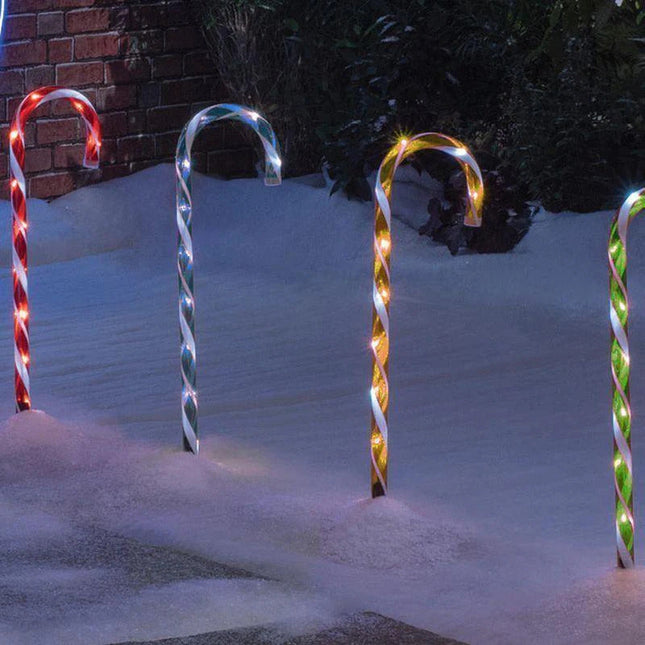 Candy Cane Multicolour LED Light Connectable Set of 4