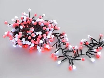 Red & White 300 LED Connectable Cluster Fairy Lights
