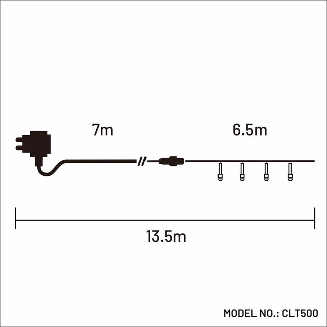 500 WARM WHITE Led Connectable Cluster 6.5m